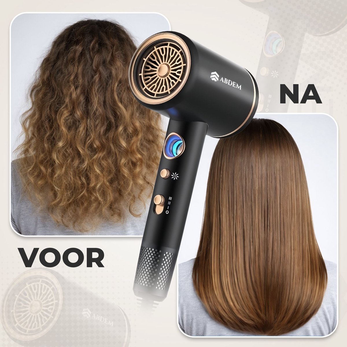 Abdem Professionele Föhn 2000W - Ionische Technologie & Diffuser thumbnail 4