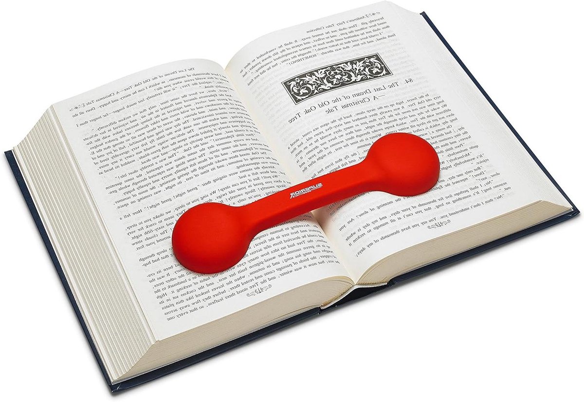 Boekengewicht Bladwijzer - Pagina Houder - Boeken Open Houden - Verzwaarde Rubberen Plaatshouder - 20.3 x 5.1 cm - Rood