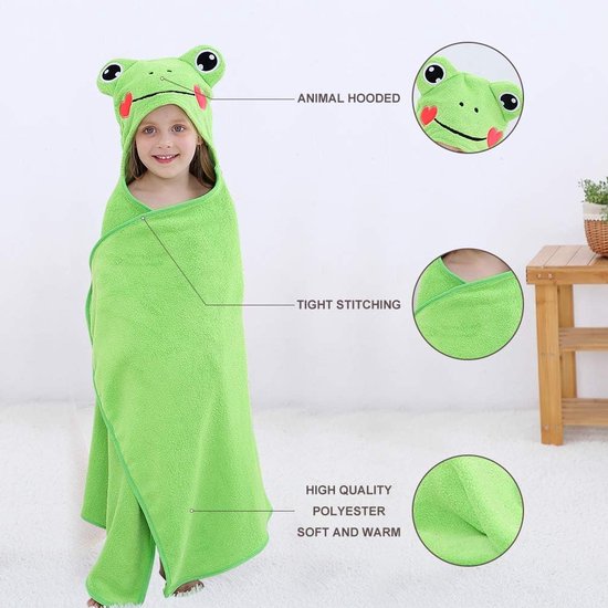 Hooded Handdoeken voor Baby's met Dierengezicht Extra Groot voor Jongens en Meisjes Perfect Baby Shower Cadeau 0-7 jaar, Kikker — afbeelding 5