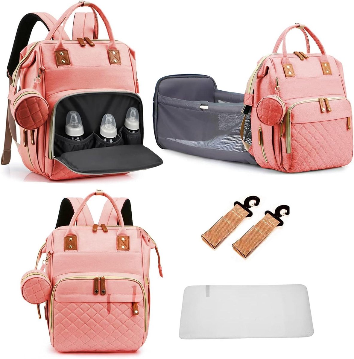 Luiertas Rugzak - Baby tas - Baby verzorgen - 3-in-1 Omkleedstation - 41.91 cm - Uniseks