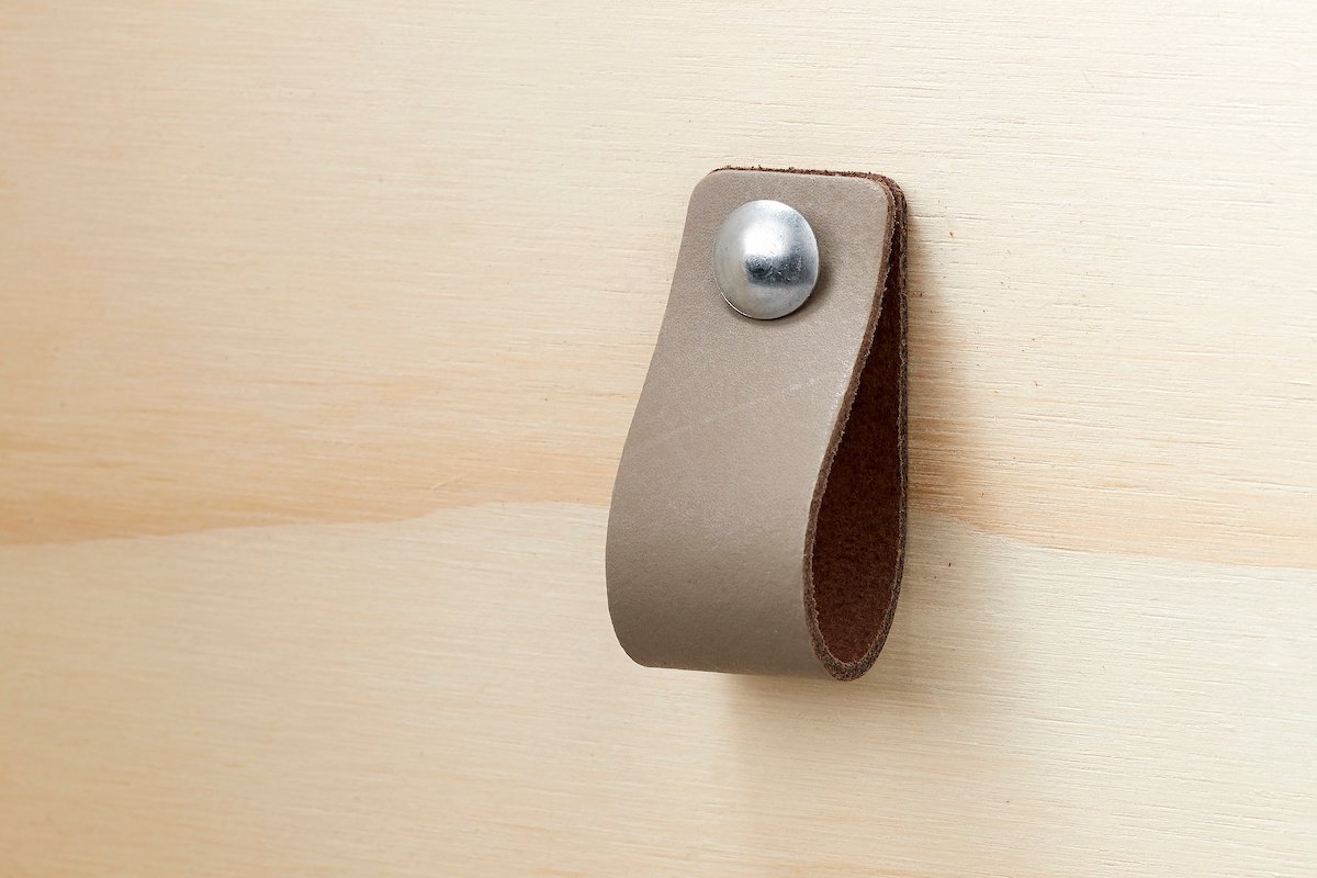 Leren handgreep Taupe