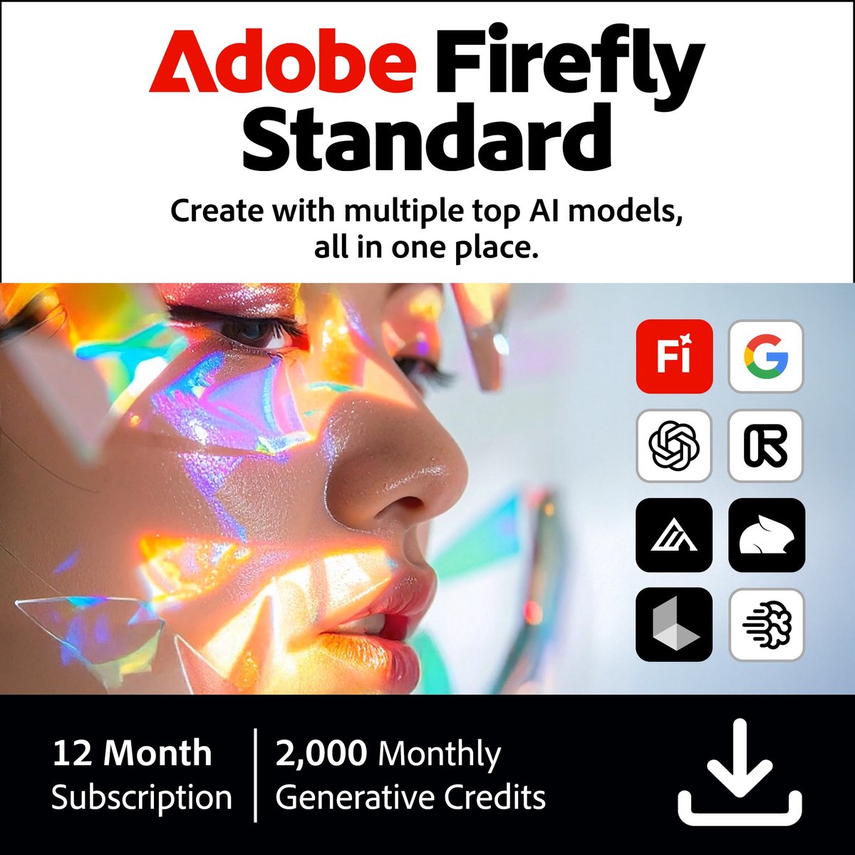 Adobe Firefly Standard - 12 maanden/1 apparaat - Meertalig - PC/Mac Download