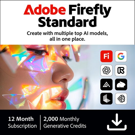 Adobe Firefly Standard - 12 maanden/1 apparaat - Meertalig - PC/Mac Download