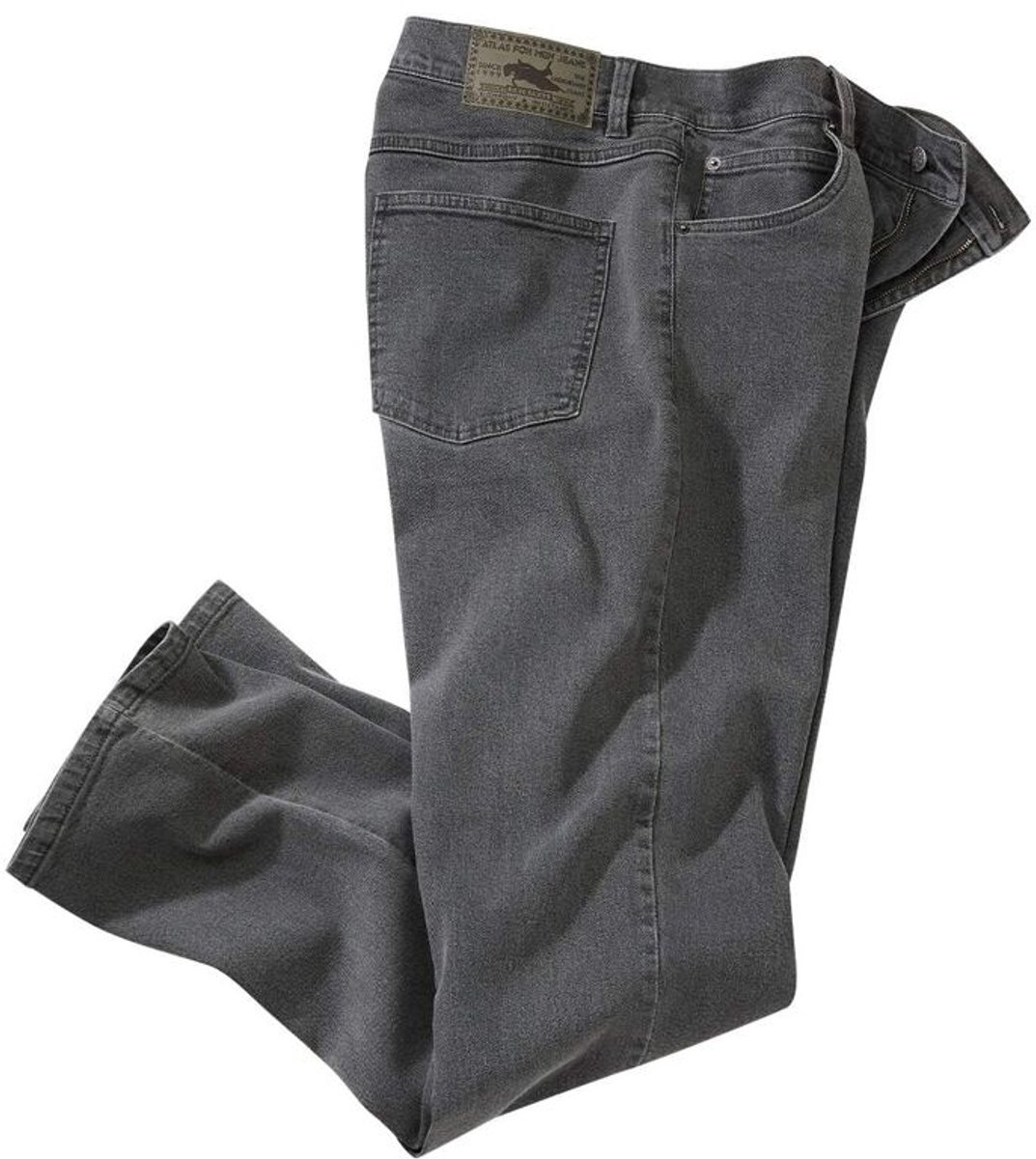 ATLAS FOR MEN - Grijze regular stretchjeans - Heren - Verkrijgbaar in grote maten - W44