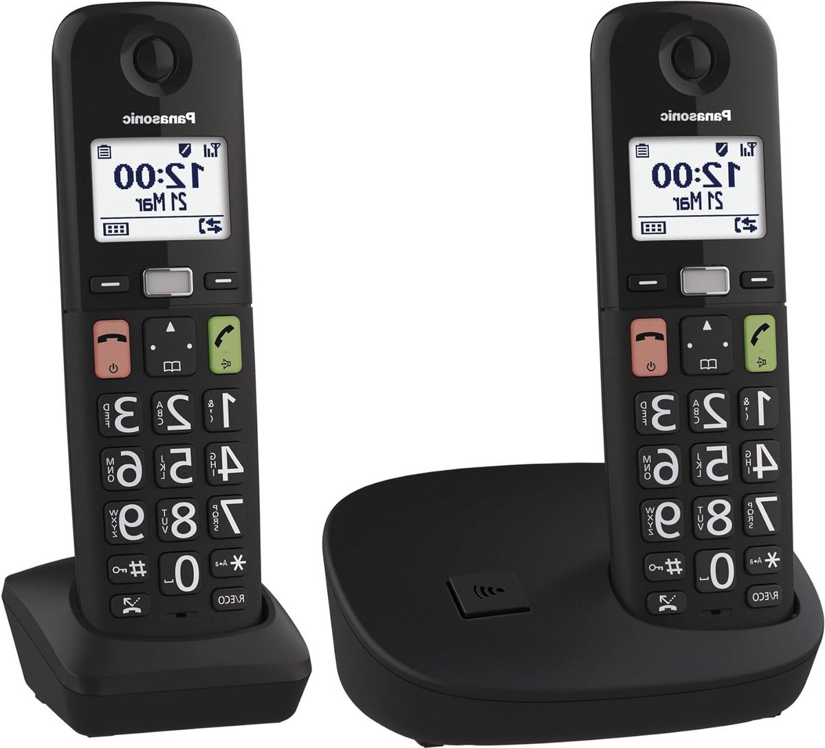 Draadloze Telefoon - DECT Telefoon - Ouderen Bellen - Hoortoestel Compatibel - 1.8 Inch Display - Zwart