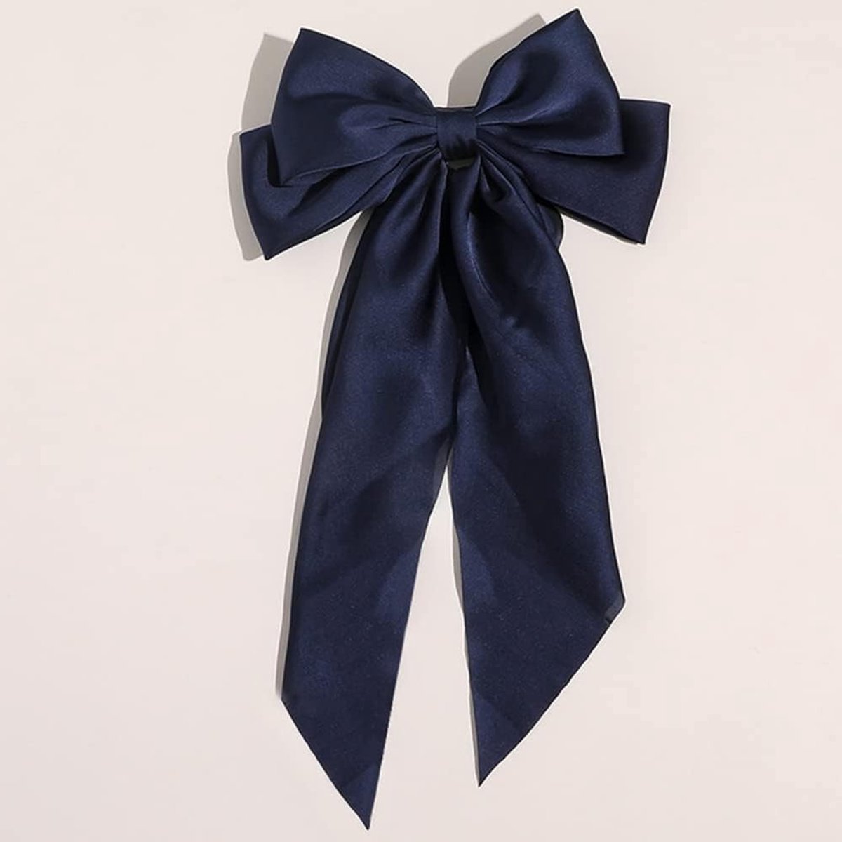 Elegante Haarspeld van 40 cm met Stoffen Strik voor Dikke en Dunne Haarstijlen - Haaraccessoires voor Vrouwen en Meisjes in Marineblauw