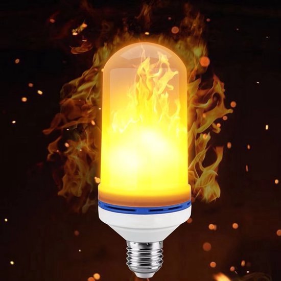 4 stuks E27 LED-vlameffectlampen, vuurlampen, flikkerende vlamlampen, decoratieve verlichting voor de feestdagen, Kerstmis, Halloween, bruiloft, diner, tafeldecoratie, vlamlampen — afbeelding 4