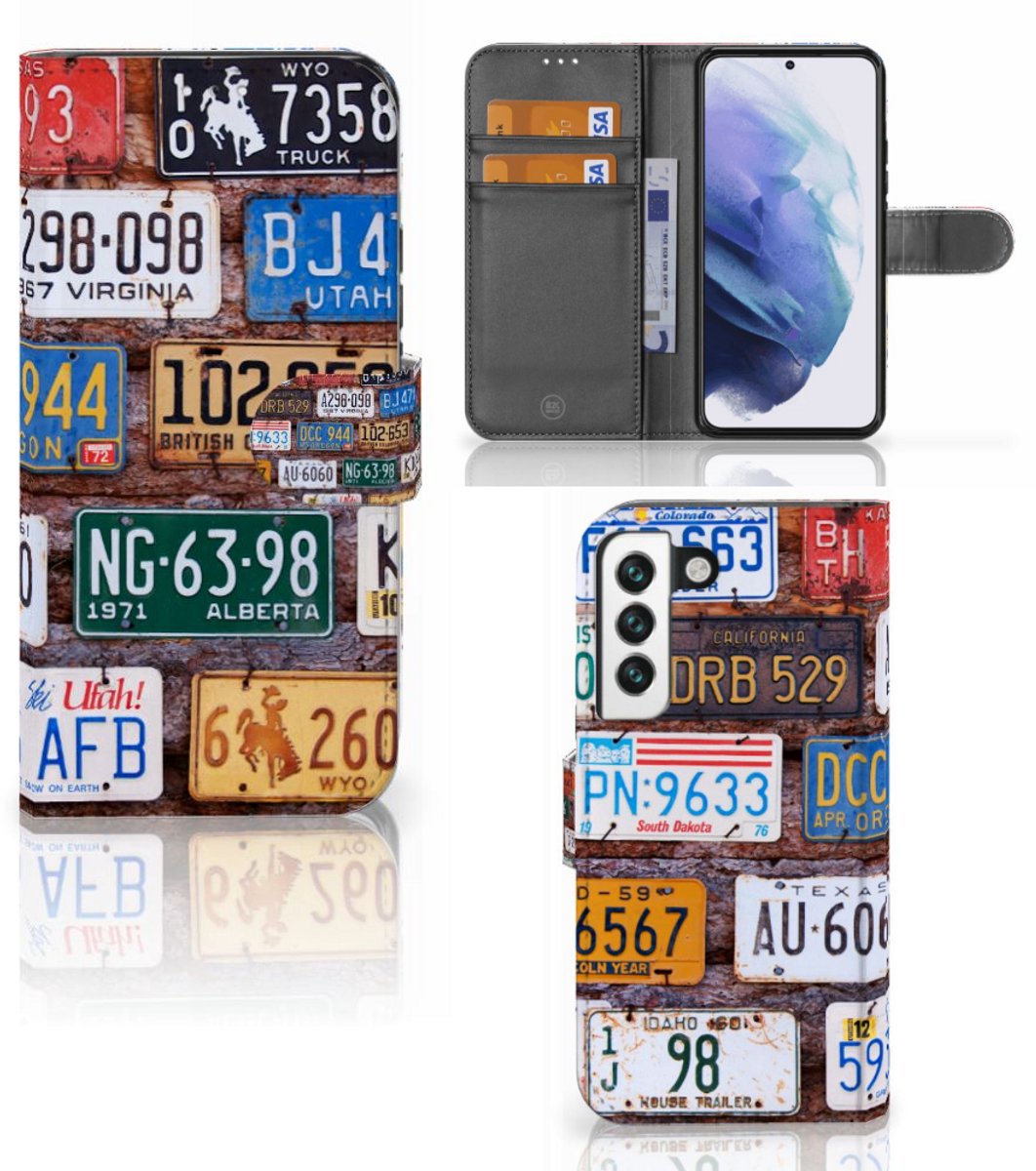 Boekhoesje voor Samsung Galaxy S22 Telefoonhoesje met foto Kentekenplaten