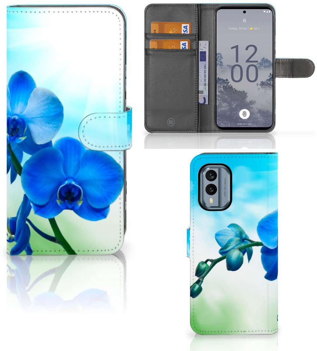 Nokia X30 Hoesje Orchidee Blauw - Cadeau voor je Moeder