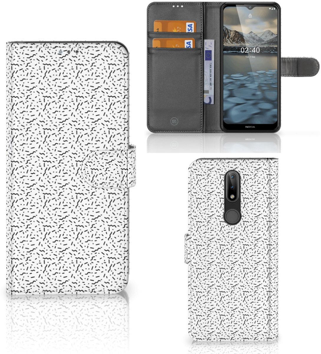 Nokia 2.4 Telefoon Hoesje Stripes Dots