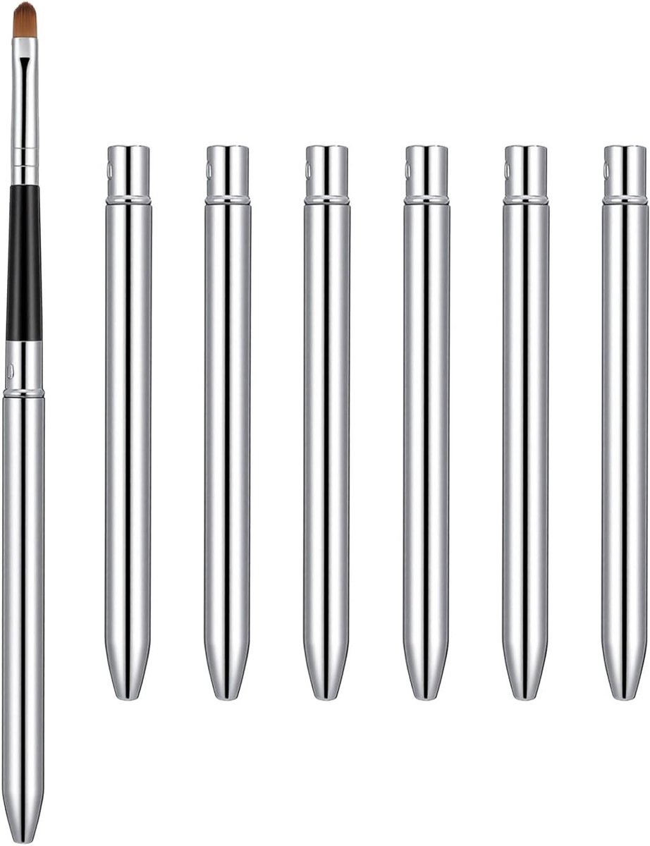 Set van 6 Retractable Lip Brushes met Kap - Perfect voor Nauwkeurige Lippenstift Toepassing, Reizen en Make-up voor Vrouwen en Meisjes