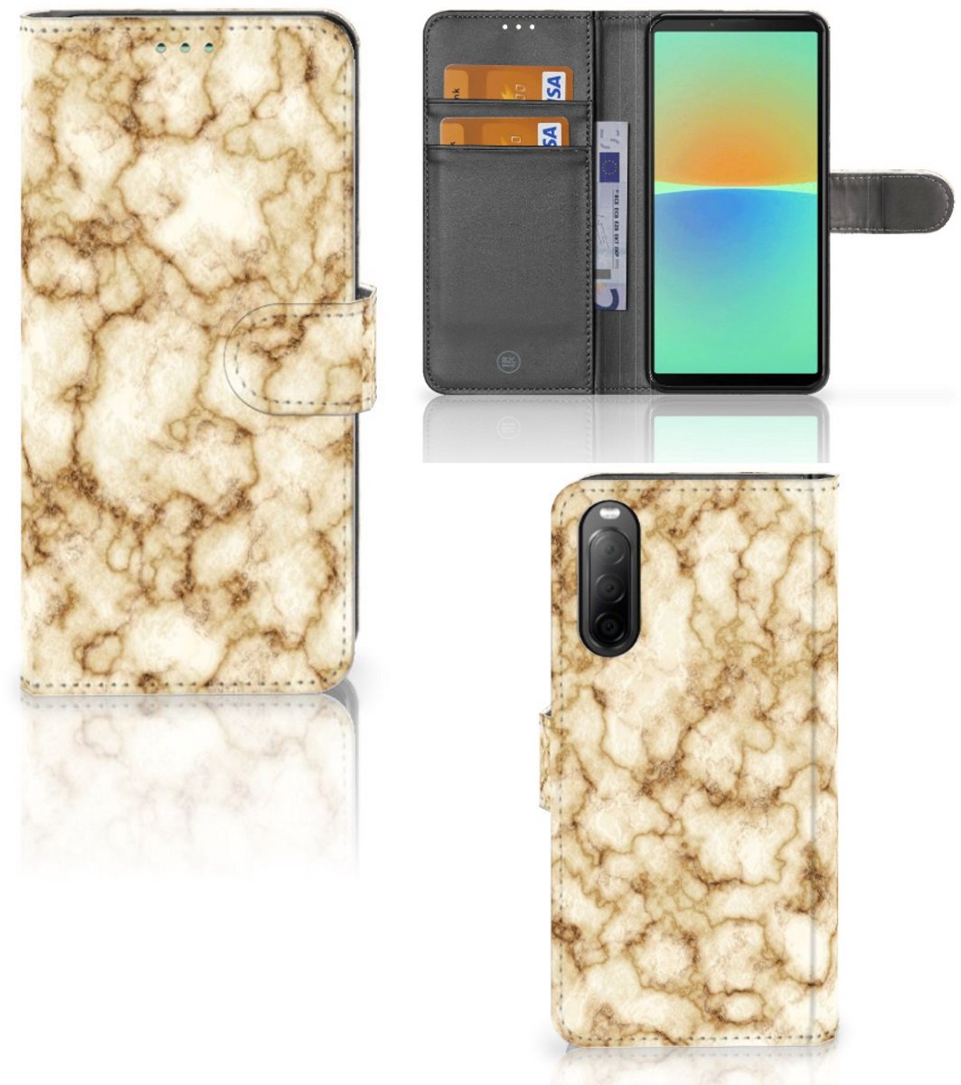 Sony Xperia 10 IV Bookcase Marmer Goud