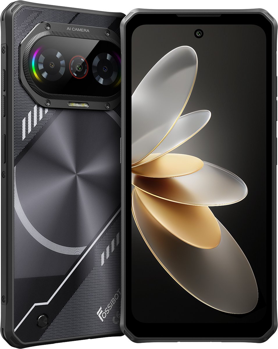 FOSSiBOT F114 Robuuste Smartphone - Dual SIM - 4GB RAM - 128GB ROM - 5000mAh - 6,67 inch HD+ IPS Scherm - IP68 Waterdicht Telefoon -Android 15- GPS,NFC,Face ID,OTG -zwart