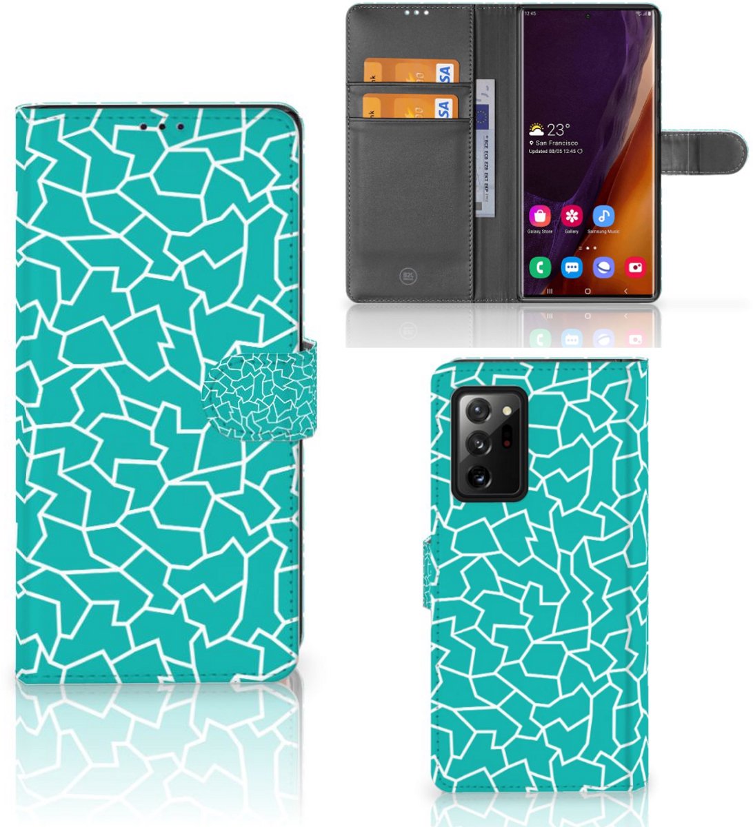 Samsung Galaxy Note20 Ultra Hoesje Cracks Blue
