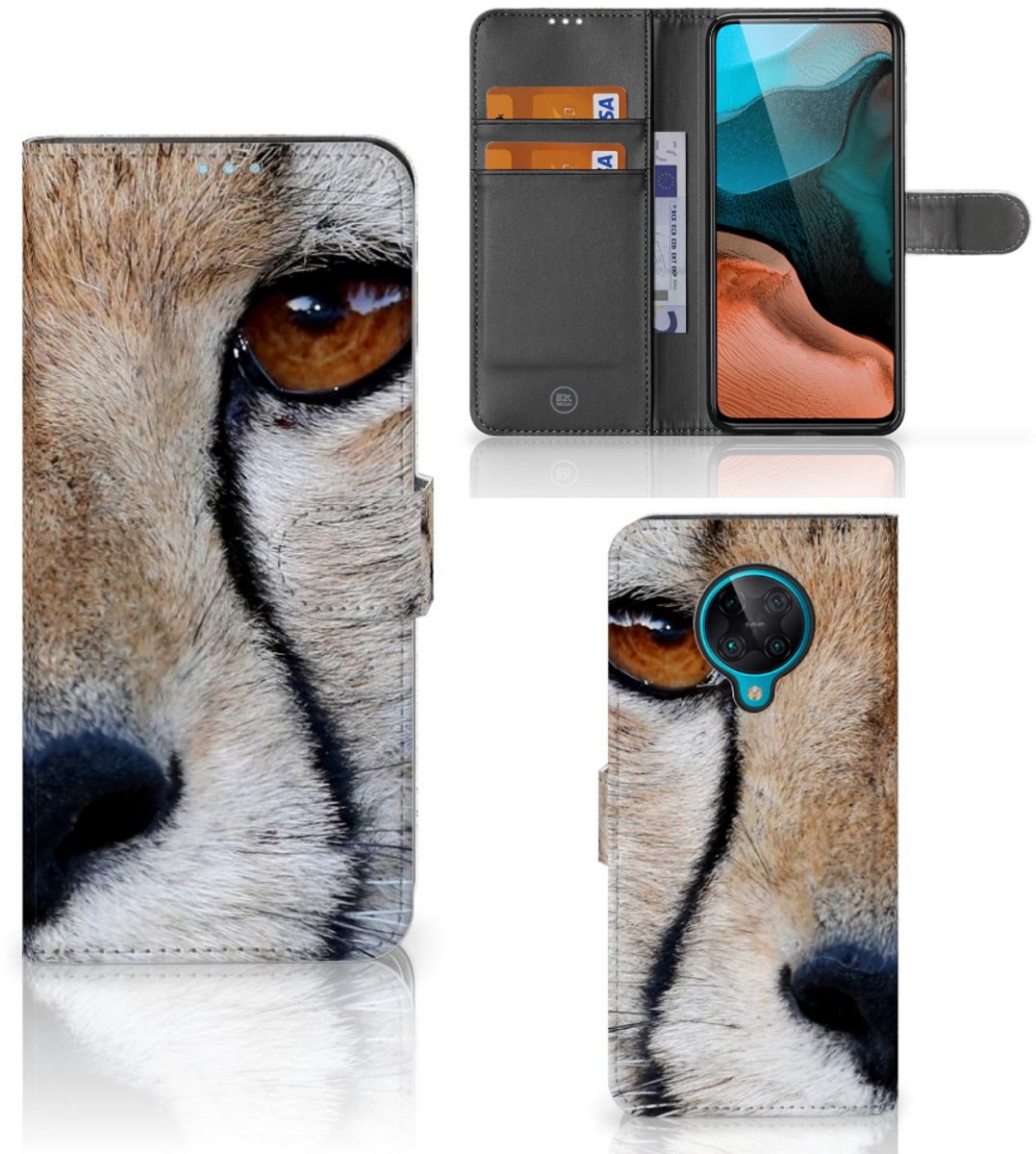 Xiaomi Poco F2 Pro Telefoonhoesje met Pasjes Cheetah