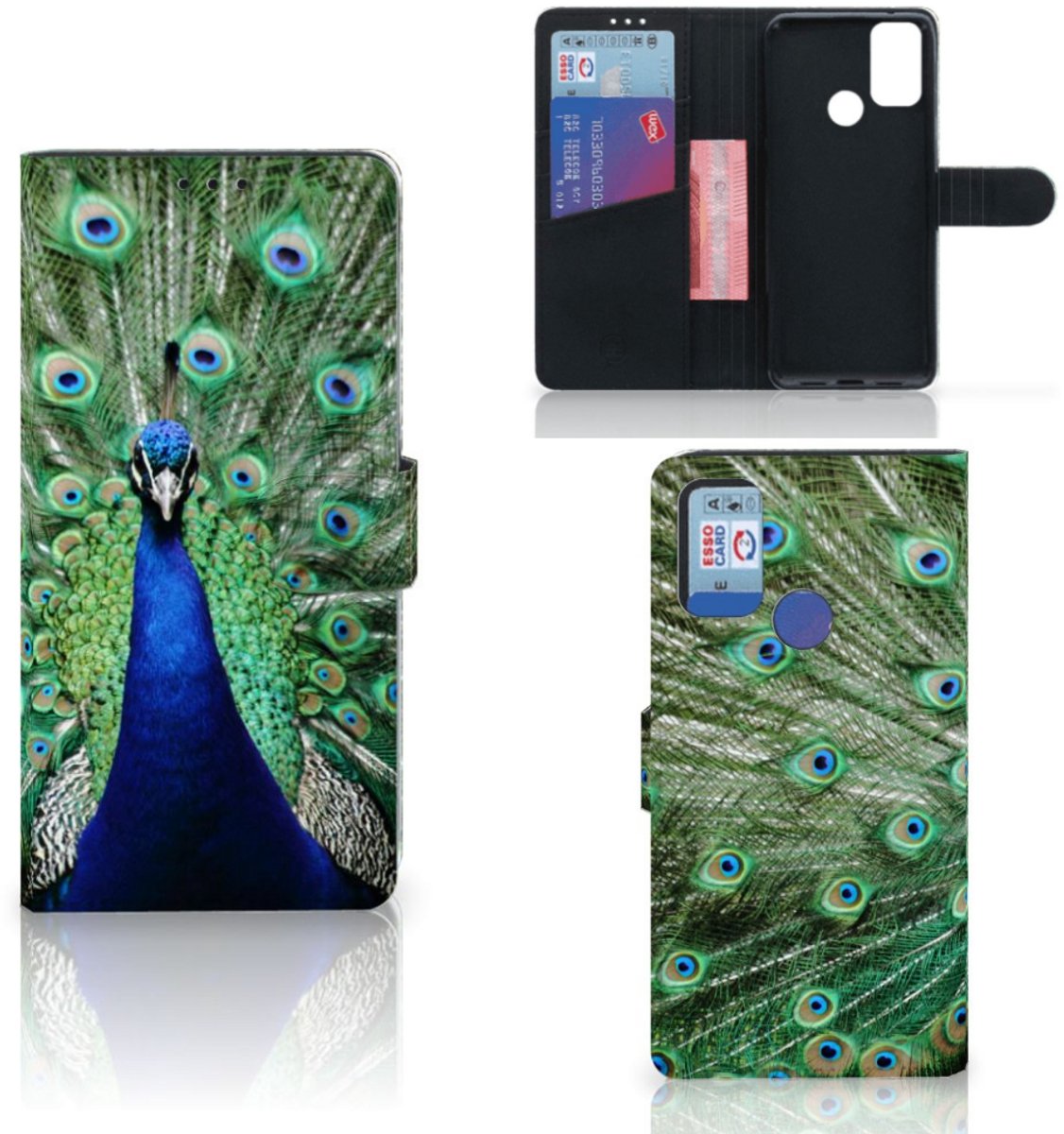 Alcatel 1S (2021) Telefoonhoesje met Pasjes Pauw