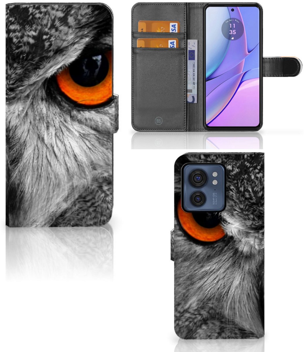 Motorola Edge 40 Telefoonhoesje met Pasjes Uil