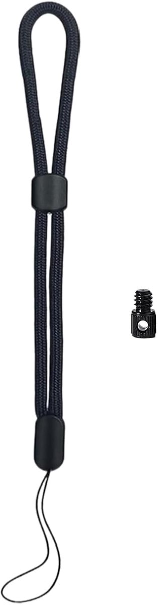 Camera Polskoord - Afneembare Riem - Veilige Fotografie - Antiroest Materiaal - 15cm Touwlengte - Zwart