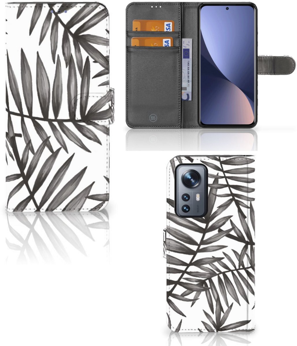 Xiaomi 12 Pro Hoesje Leaves Grey