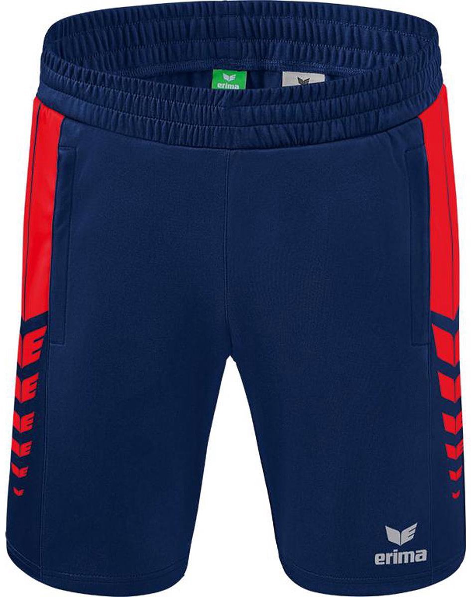 Erima Six Wings Worker Short Heren - New Navy / Rood | Maat: L