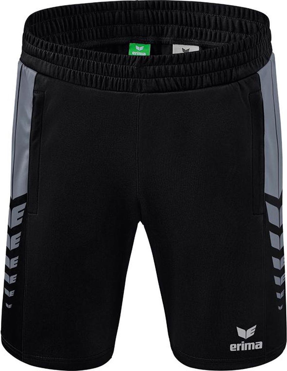 Erima Six Wings Worker Short Heren - Zwart / Slate Grey | Maat: L