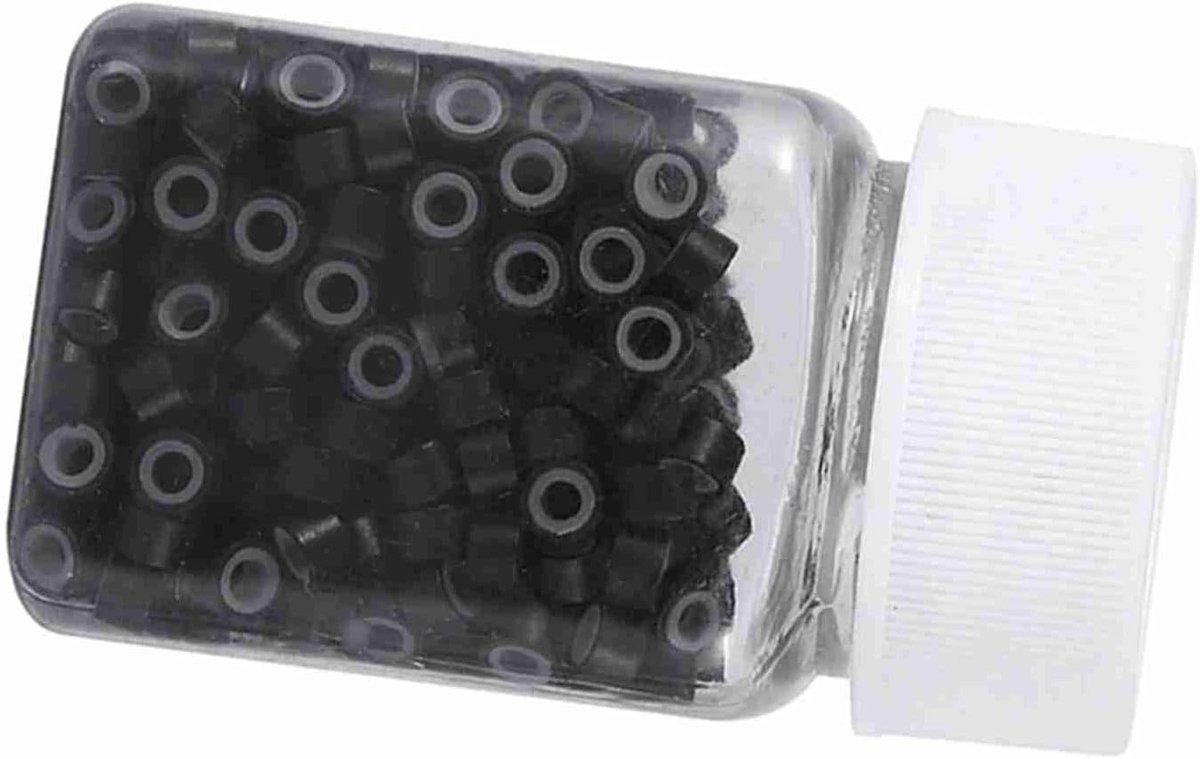 5mm Haarverlenging Ringen - 500 Stuks Silicone Gevoerde Link Ringen in 5 Kleuren voor Menselijk Haar, Geen Glijden
