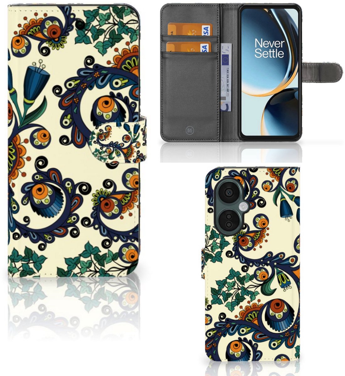 Wallet Case OnePlus Nord CE 3 Lite Barok Flower