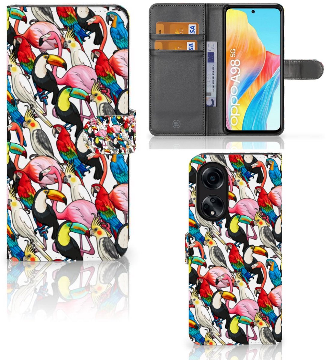 OPPO A98 5G Telefoonhoesje met Pasjes Birds