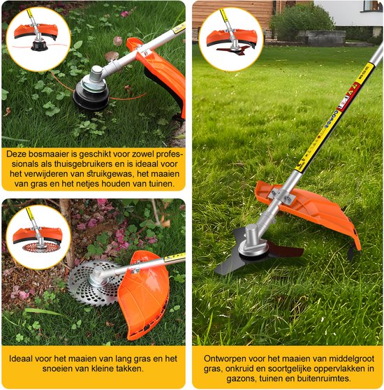 CONENTOOL 52CC 6-in-1 Benzine Multitool - Bosmaaier, Kettingschaar, Heggenschaar, Stokzaag, Verlengstuk - 2-takt Tuingereedschap van Merkloos	 — afbeelding 5