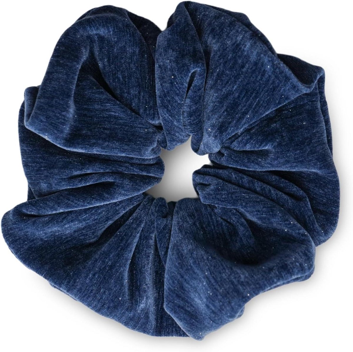 Scrunchie Velvet Hair Elastic Large Hair Elastic Thick Soft Comfortable Ponytail Holder Winter Hair Bobble for Women Thick Long Hair (Blue)