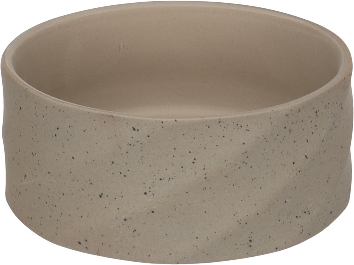 Keramische hondenbak – middelgrote hondenbak – 700 ml – antislip & hygiënisch – rond grijs – Flamingo