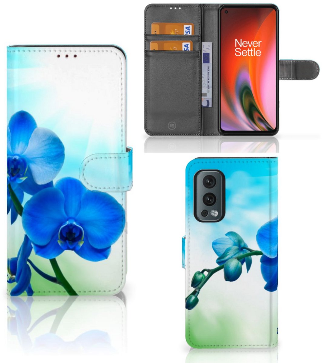 OnePlus Nord 2 5G Hoesje Orchidee Blauw - Cadeau voor je Moeder