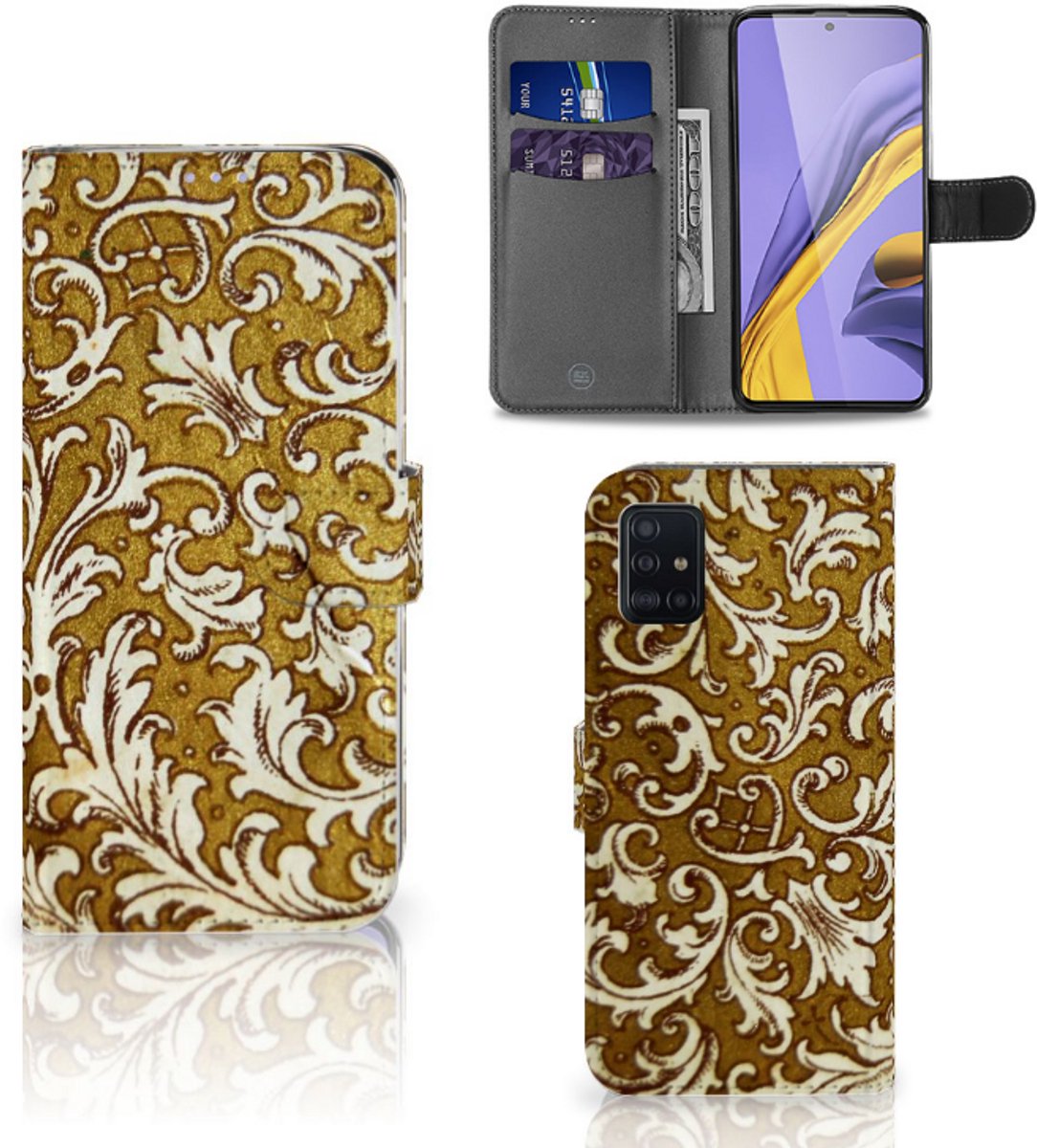 Wallet Case Samsung Galaxy A51 Barok Goud