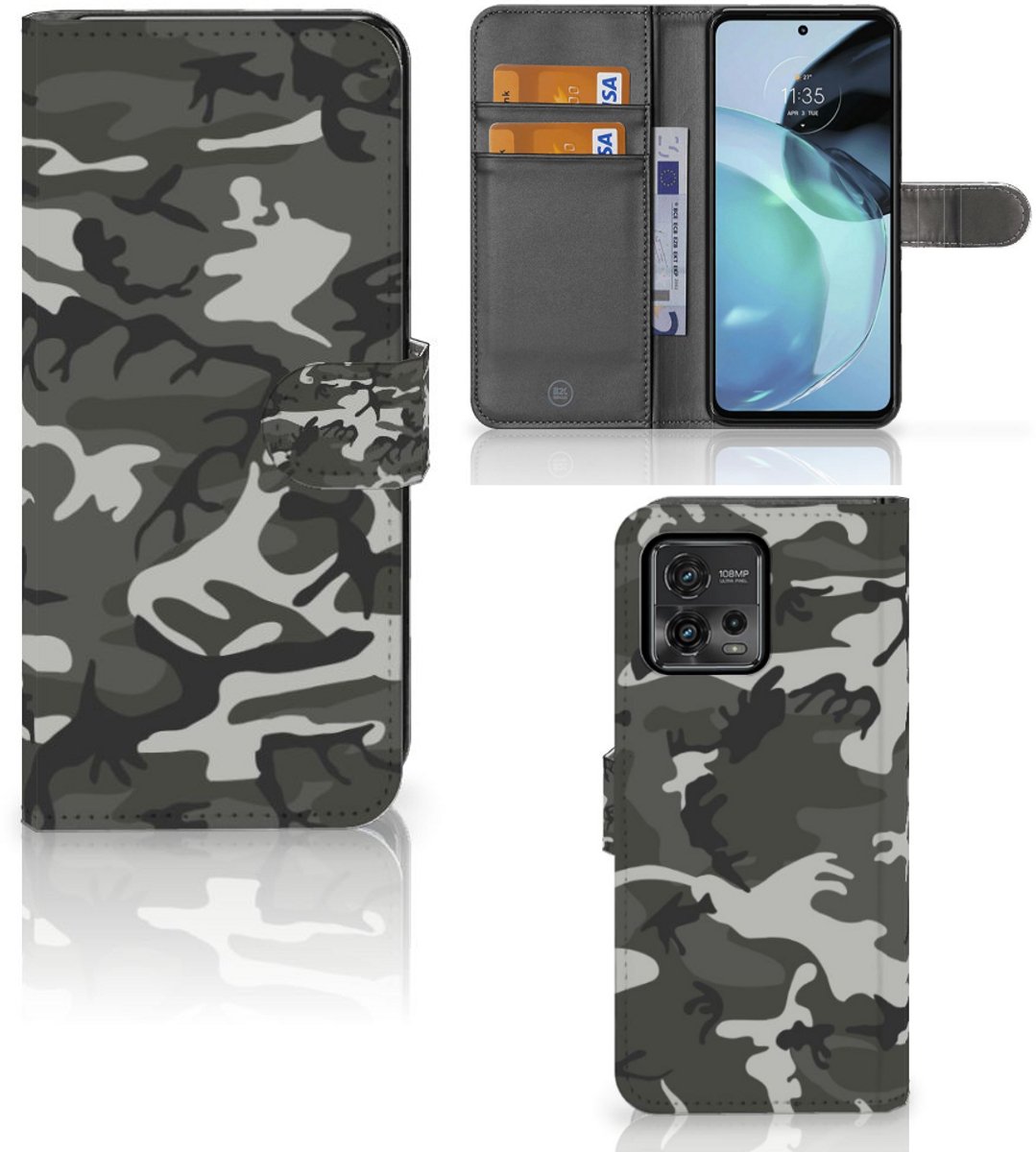 Motorola Moto G72 Telefoon Hoesje Army Light