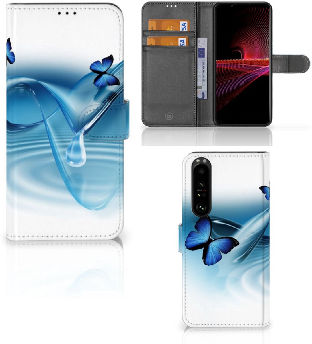 Sony Xperia 1 III Telefoonhoesje met Pasjes Vlinders