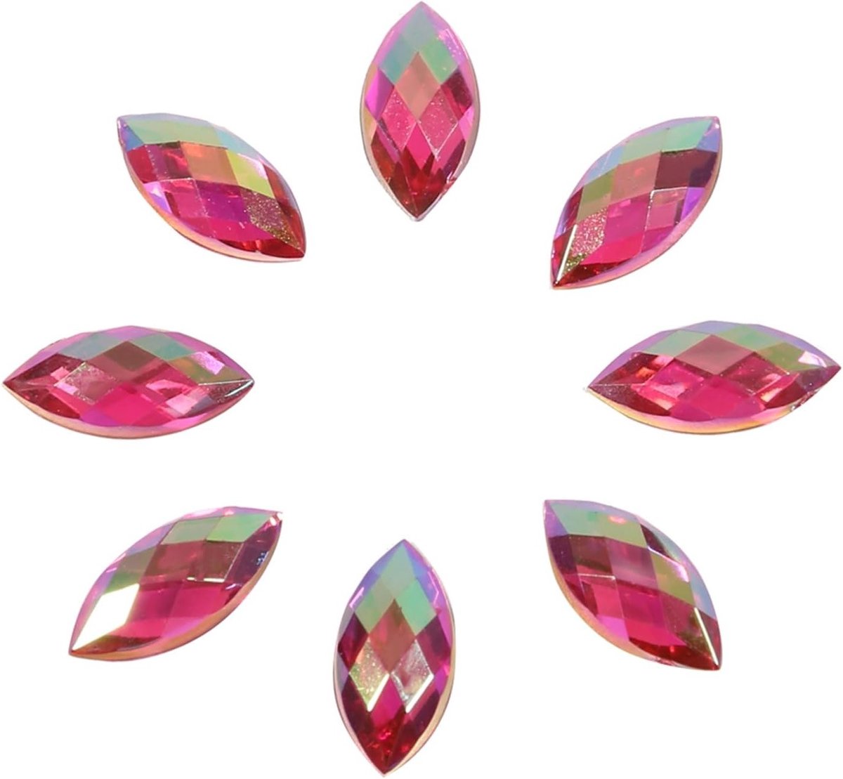 500 Stuks Roze Rode Waterdruppel Rhinestones 7x15mm, Flat Back voor DIY Decoraties en Ambachten