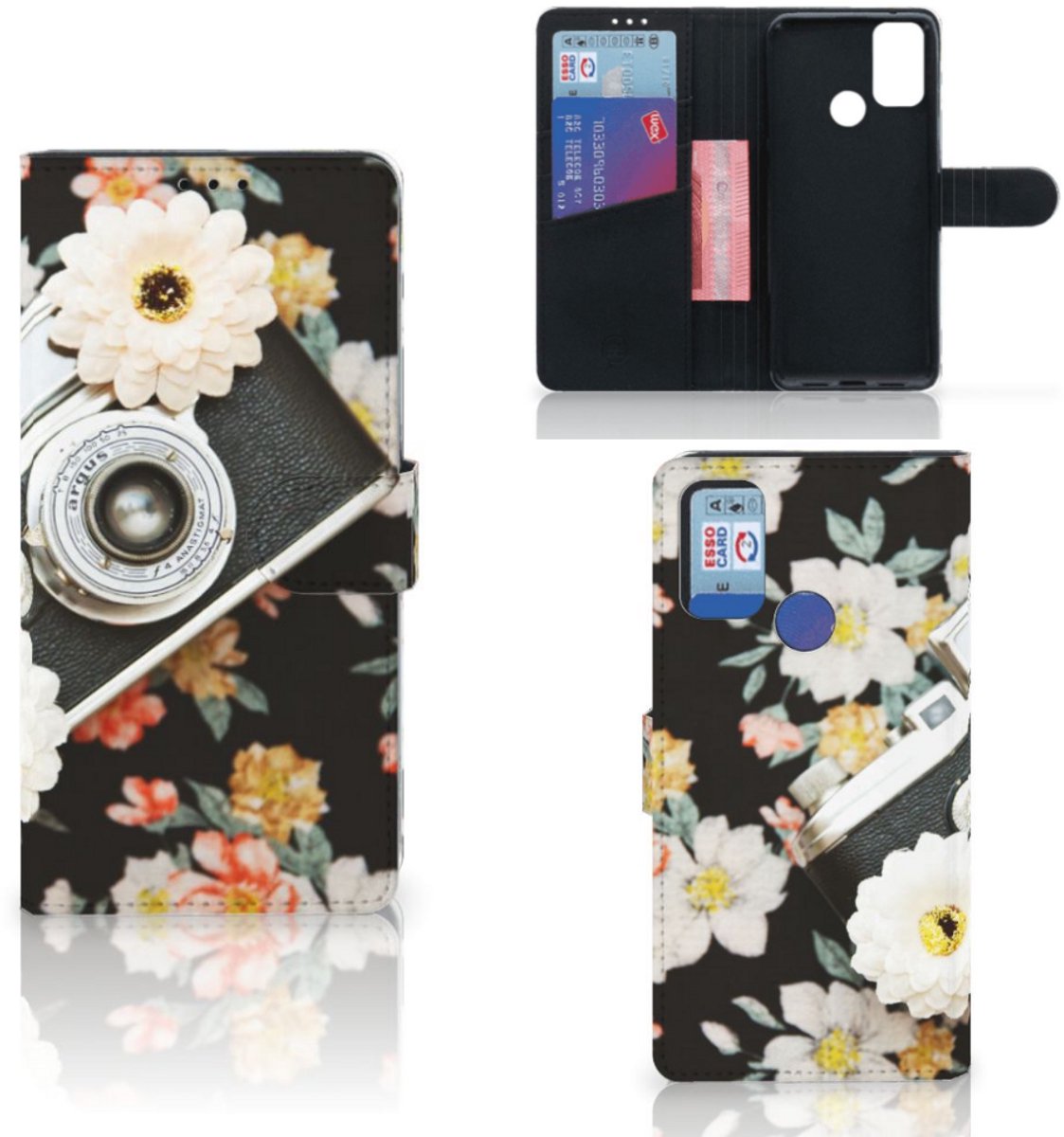 Book Case voor Alcatel 1S (2021) Telefoonhoesje met foto Vintage Camera