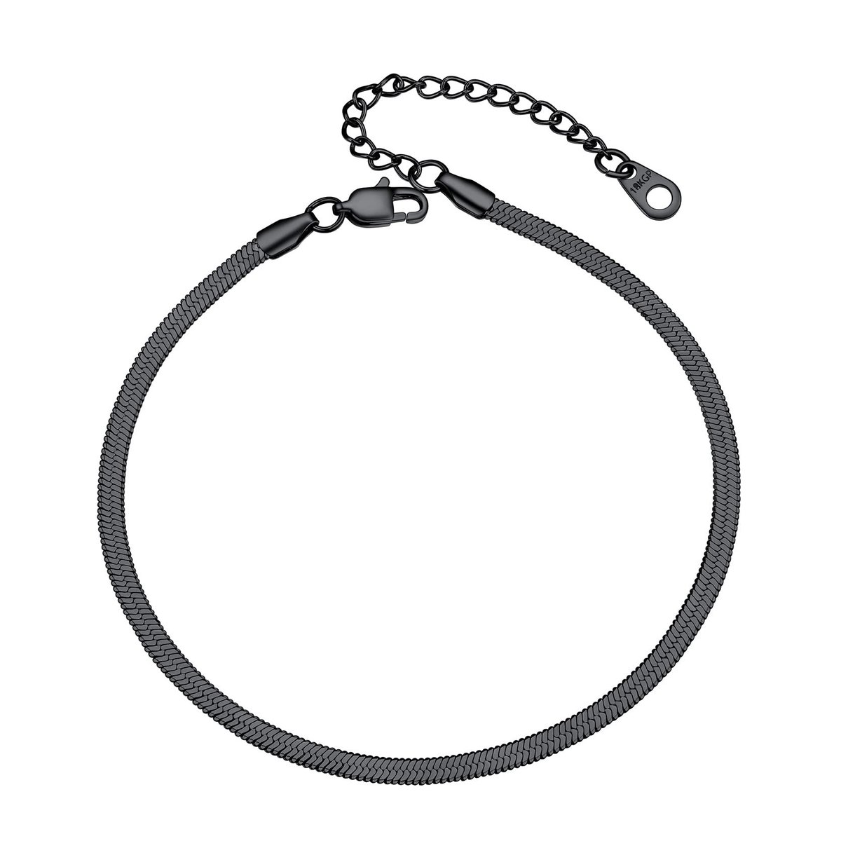 Cosensi - Enkelsieraad - Verstelbaar - Navy - Gevlochten Touw - Persoonlijk - Voor Vrouwen en Meisjes - 22+5cm