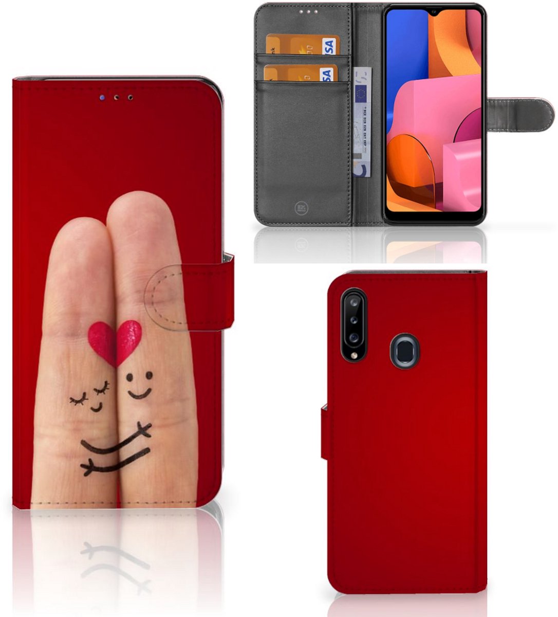 Samsung Galaxy A20s Wallet Case met Pasjes Liefde - Origineel Romantisch Cadeau