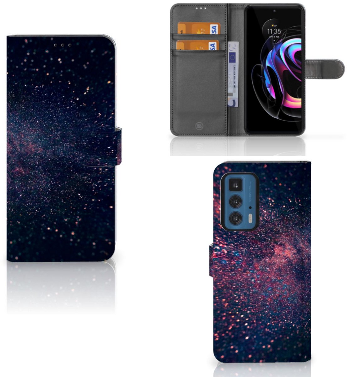 Motorola Edge 20 Pro Book Case Stars