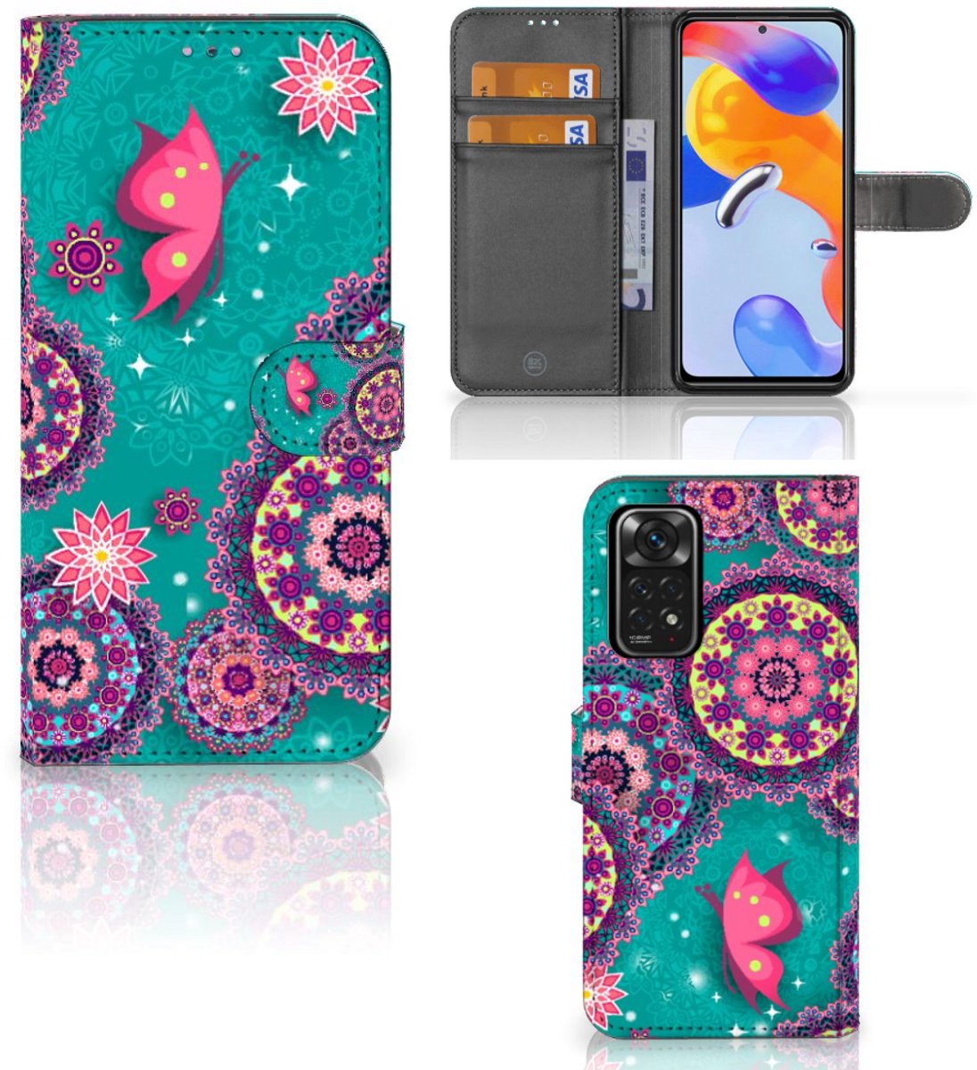 Xiaomi Redmi Note 11 Pro 5G/4G Hoesje Cirkels en Vlinders