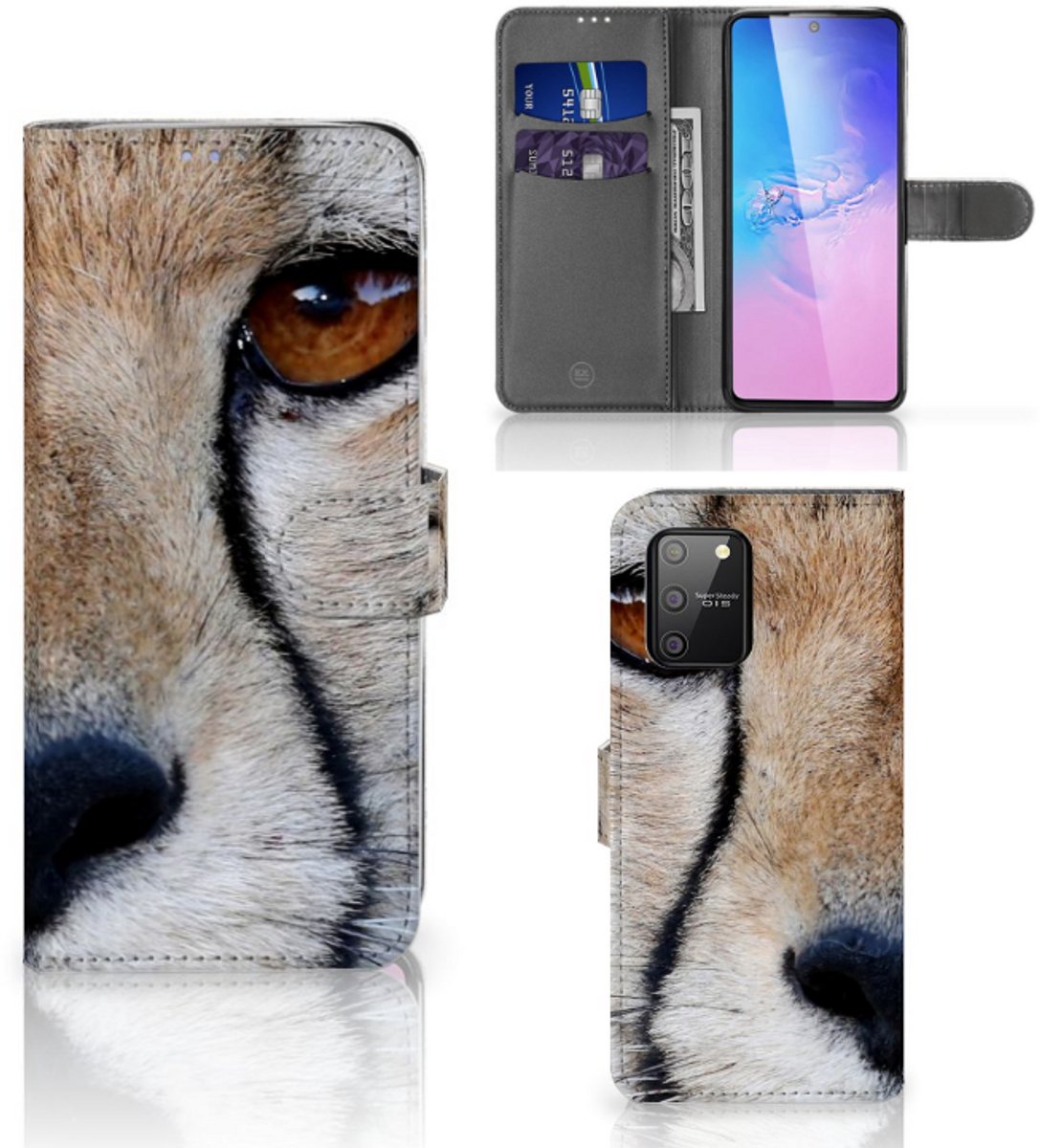 Samsung S10 Lite Telefoonhoesje met Pasjes Cheetah