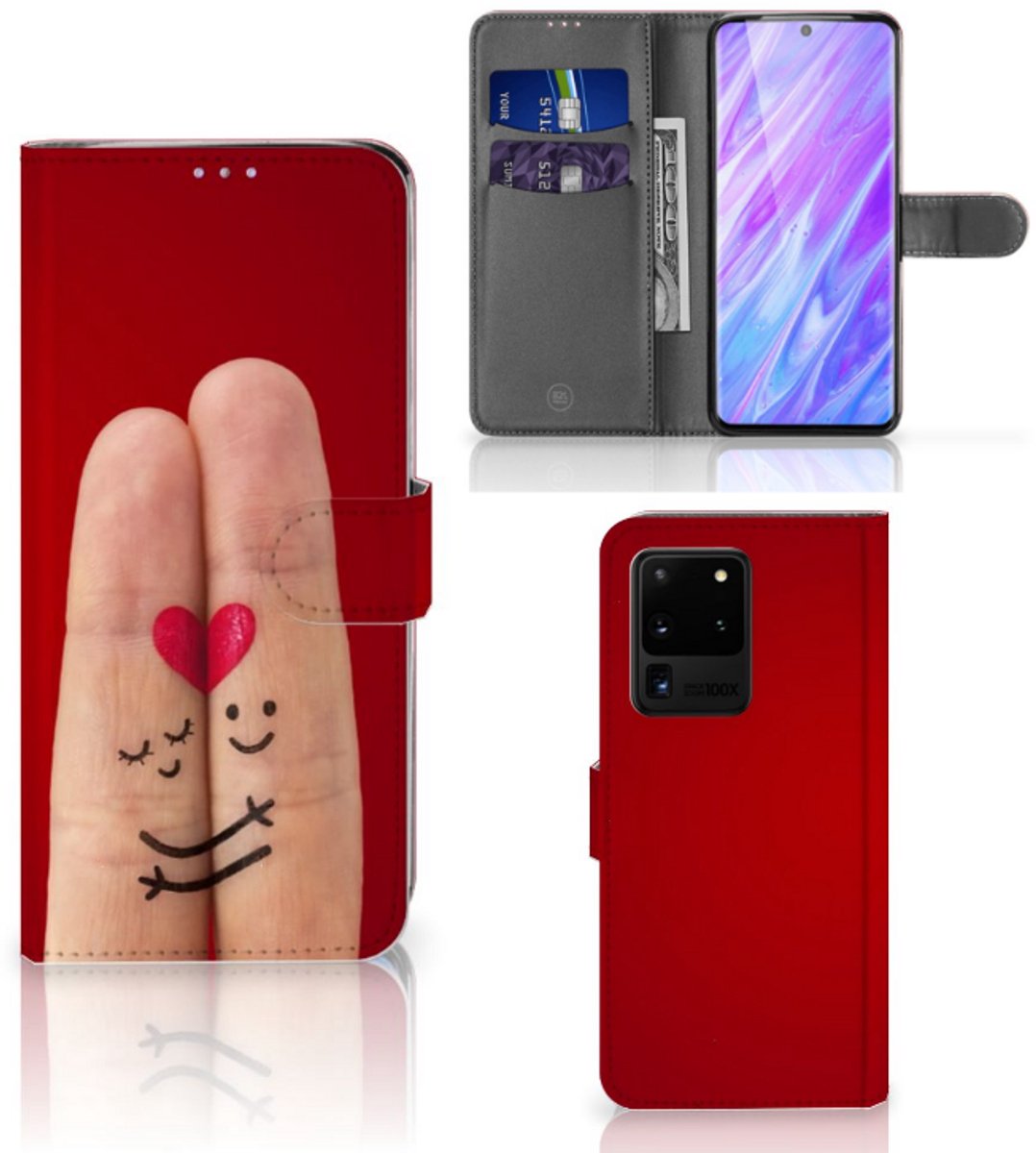 Samsung Galaxy S20 Ultra Wallet Case met Pasjes Liefde - Origineel Romantisch Cadeau
