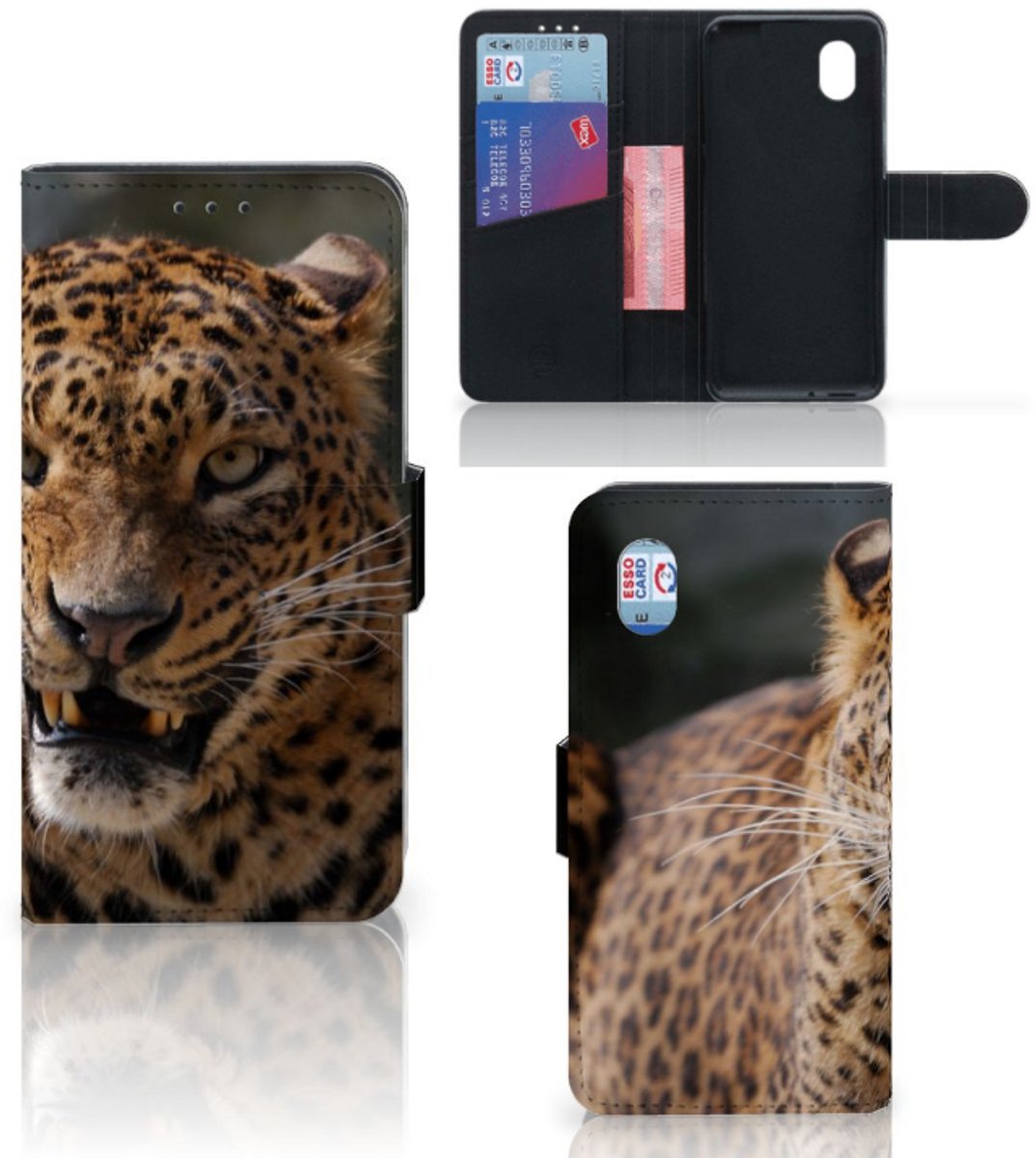 Alcatel 1B (2020) Telefoonhoesje met Pasjes Luipaard
