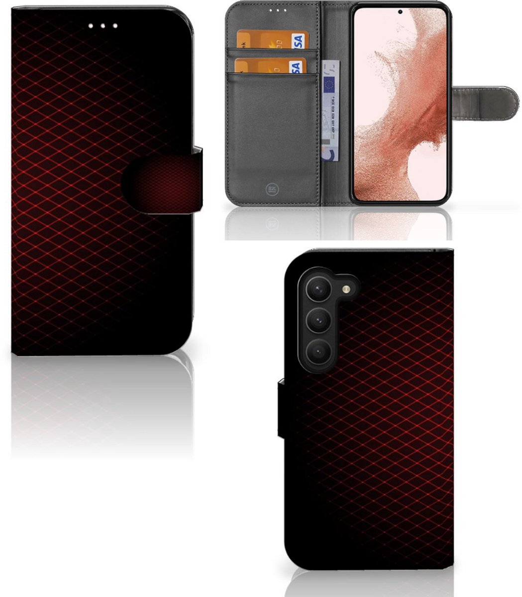 Samsung Galaxy S23 Telefoon Hoesje Geruit Rood