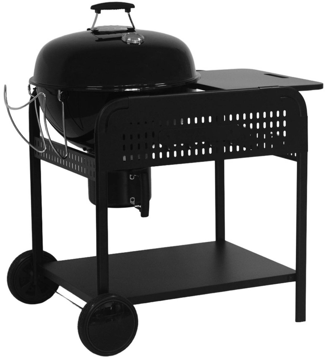 sweeek - Ronde houtskoolbarbecue van geëmailleerd staal ø53cm grill met karretje - maurice