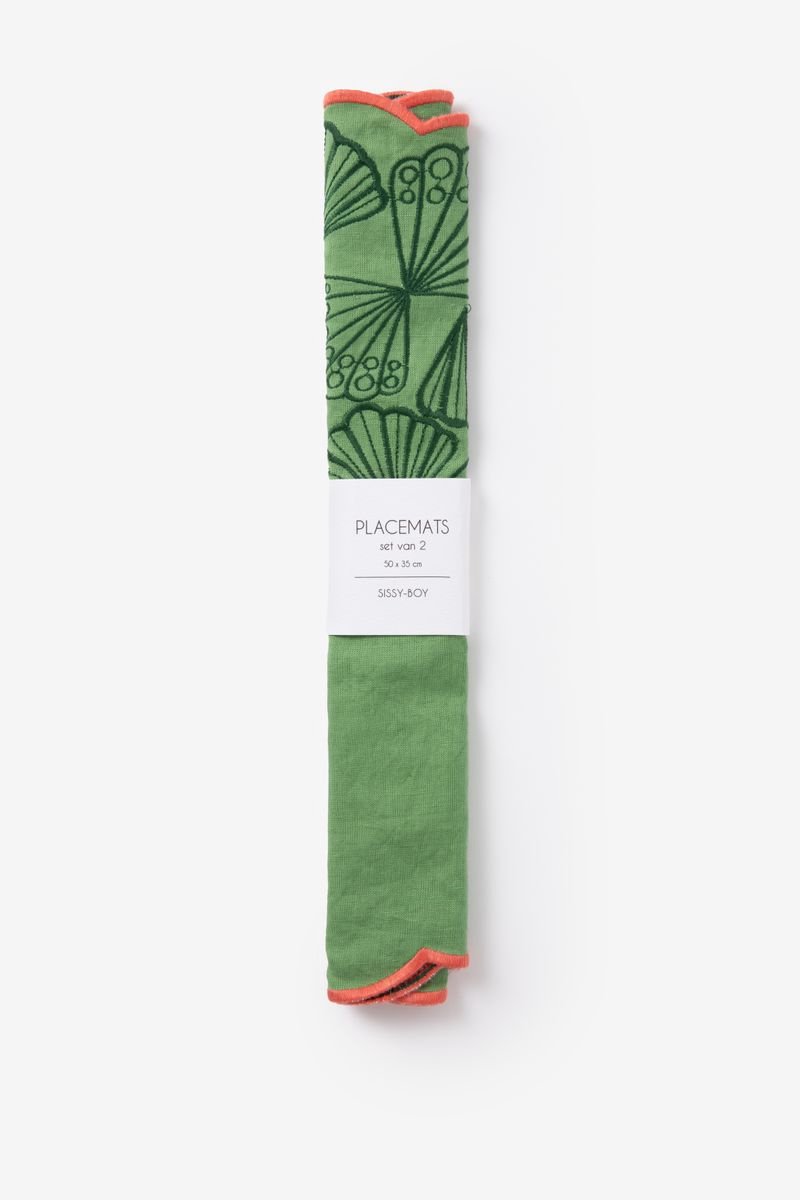 Sissy-Boy - Groene placemat set met schelpen