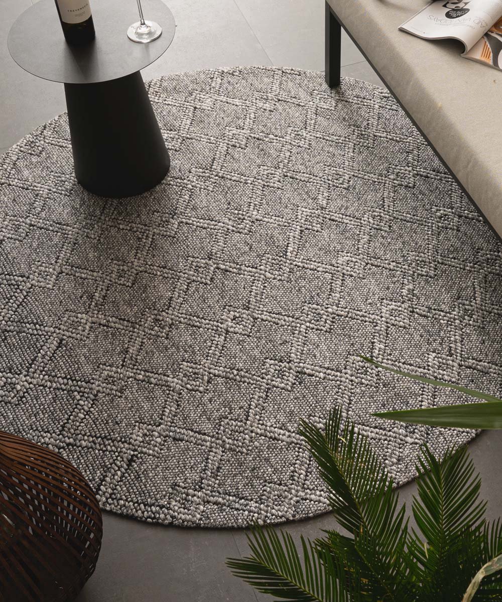 Rond buitenkleed - Var grijs 80 cm