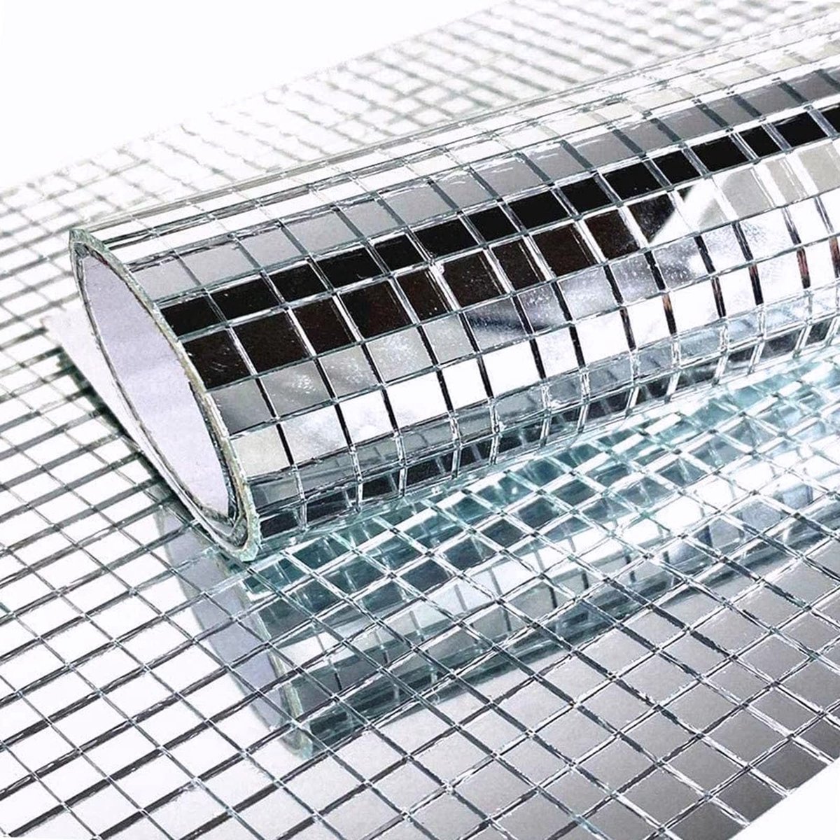 Livia home - Zelfklevende Spiegel Mozaïek Tegels - Creatieve Decoratie - Zilver - Knutselen - 3600 Stuks - Geschikt voor DIY - 5x5 mm