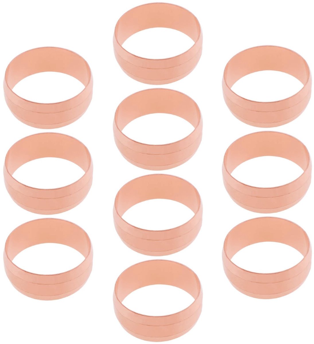 Dailygoods - 10st Koperen Compressie Olives - Voor 15mm Leidingen - Betrouwbare Aansluitingen - Geschikt voor Water en Gas - Hoogwaardige Ferrules - I